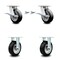 Service Caster 6 Inch Kingpinless Rubber on Aluminum Caster Brake & Swivel Lock 2 Rigid, 2PK SCC-KP30S620-RAR-SLB-BSL-2-R-2 - alternate 1